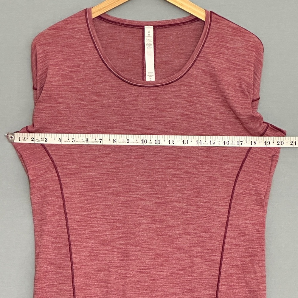 Lululemon Sweat Embrace Long Sleeve Top Size 8 Heathered Misty Merlot Gym Active - Picture 3 of 9